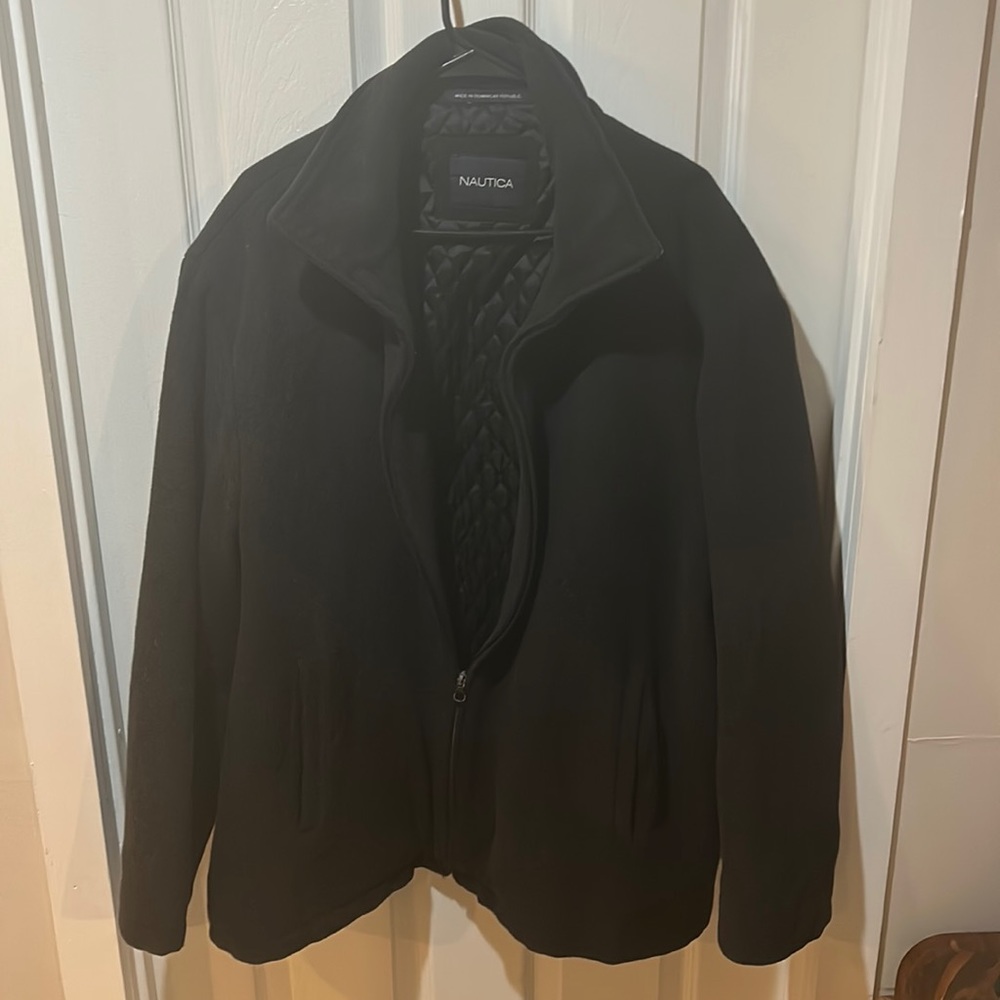 Men’s black Nautica Pea Coat. Size XXL